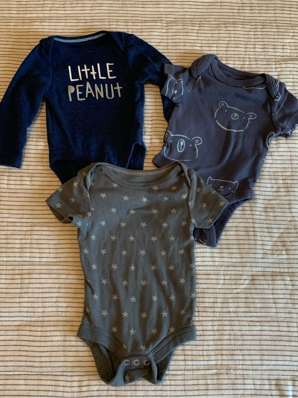 cloud island Navy Baby Bodysuit with Cloud Logo